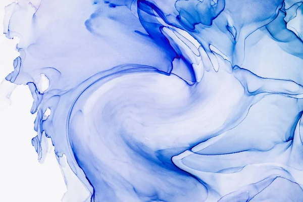 Alkol mürekkebi teknikli doğal akışkan resim. Yumuşak rüya renkleri şeffaf dalgalı çizgiler oluşturur.