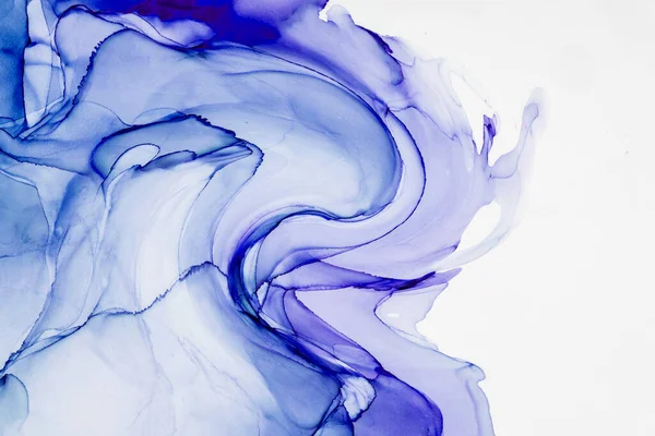 Alkol mürekkebi teknikli doğal akışkan resim. Yumuşak rüya renkleri şeffaf dalgalı çizgiler oluşturur.