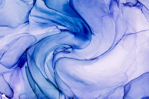 Alkol mürekkebi teknikli doğal akışkan resim. Yumuşak rüya renkleri şeffaf dalgalı çizgiler oluşturur.