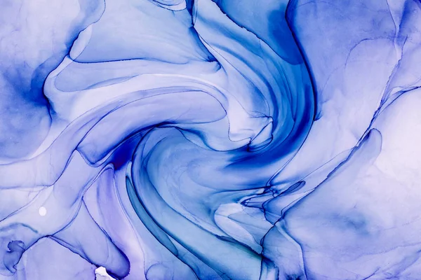 Alkol mürekkebi teknikli doğal akışkan resim. Yumuşak rüya renkleri şeffaf dalgalı çizgiler oluşturur.