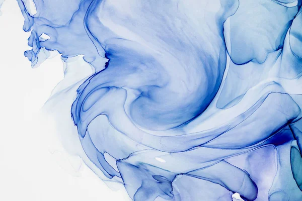 Alkol mürekkebi teknikli doğal akışkan resim. Yumuşak rüya renkleri şeffaf dalgalı çizgiler oluşturur.