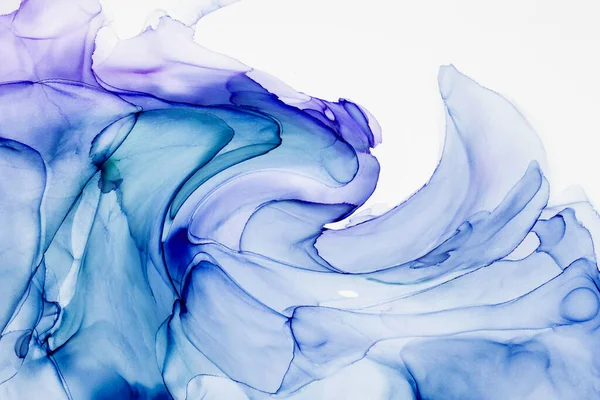 Alkol mürekkebi teknikli doğal akışkan resim. Yumuşak rüya renkleri şeffaf dalgalı çizgiler oluşturur.