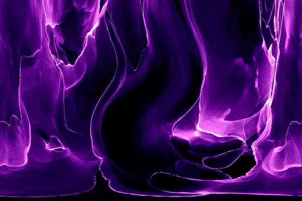 Alkol mürekkebi teknikli doğal akışkan resim. Yumuşak rüya renkleri şeffaf dalgalı çizgiler oluşturur.