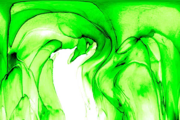 Alkol mürekkebi teknikli doğal akışkan resim. Yumuşak rüya renkleri şeffaf dalgalı çizgiler oluşturur.
