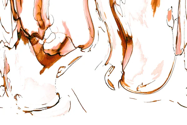 Alkol mürekkebi teknikli doğal akışkan resim. Yumuşak rüya renkleri şeffaf dalgalı çizgiler oluşturur.