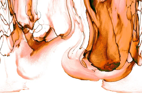 Alkol mürekkebi teknikli doğal akışkan resim. Yumuşak rüya renkleri şeffaf dalgalı çizgiler oluşturur.