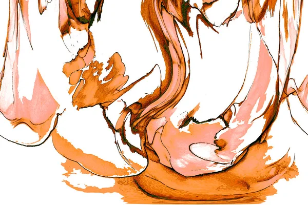 Alkol mürekkebi teknikli doğal akışkan resim. Yumuşak rüya renkleri şeffaf dalgalı çizgiler oluşturur.