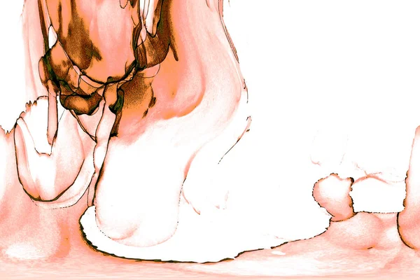 Alkol mürekkebi teknikli doğal akışkan resim. Yumuşak rüya renkleri şeffaf dalgalı çizgiler oluşturur.