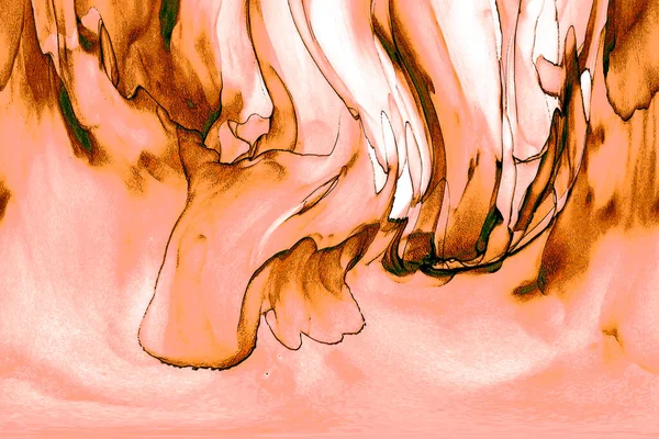 Alkol mürekkebi teknikli doğal akışkan resim. Yumuşak rüya renkleri şeffaf dalgalı çizgiler oluşturur.