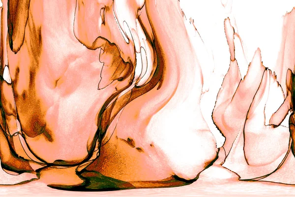 Alkol mürekkebi teknikli doğal akışkan resim. Yumuşak rüya renkleri şeffaf dalgalı çizgiler oluşturur.