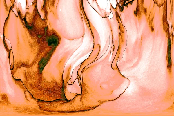 Alkol mürekkebi teknikli doğal akışkan resim. Yumuşak rüya renkleri şeffaf dalgalı çizgiler oluşturur.