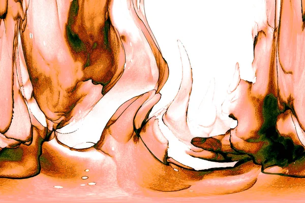 Alkol mürekkebi teknikli doğal akışkan resim. Yumuşak rüya renkleri şeffaf dalgalı çizgiler oluşturur.