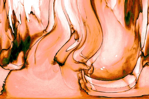 Alkol mürekkebi teknikli doğal akışkan resim. Yumuşak rüya renkleri şeffaf dalgalı çizgiler oluşturur.