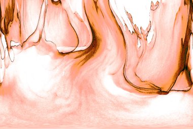 Alkol mürekkebi teknikli doğal akışkan resim. Yumuşak rüya renkleri şeffaf dalgalı çizgiler oluşturur.