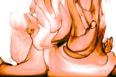 Alkol mürekkebi teknikli doğal akışkan resim. Yumuşak rüya renkleri şeffaf dalgalı çizgiler oluşturur.