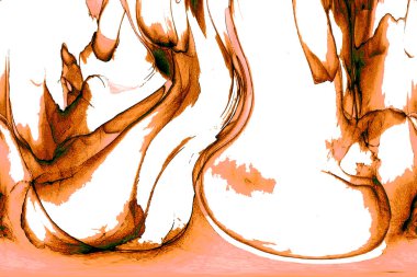 Alkol mürekkebi teknikli doğal akışkan resim. Yumuşak rüya renkleri şeffaf dalgalı çizgiler oluşturur.