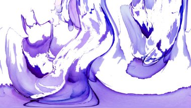 Alkol mürekkebi teknikli doğal akışkan resim. Yumuşak rüya renkleri şeffaf dalgalı çizgiler oluşturur.