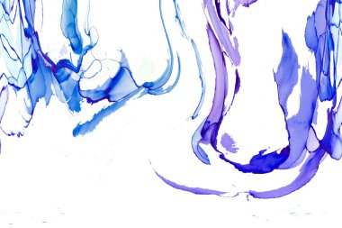 Alkol mürekkebi teknikli doğal akışkan resim. Yumuşak rüya renkleri şeffaf dalgalı çizgiler oluşturur.