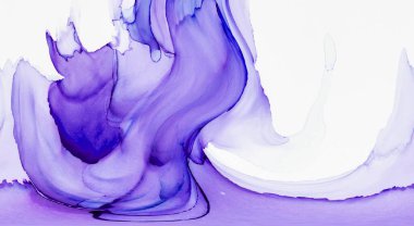 Alkol mürekkebi teknikli doğal akışkan resim. Yumuşak rüya renkleri şeffaf dalgalı çizgiler oluşturur.
