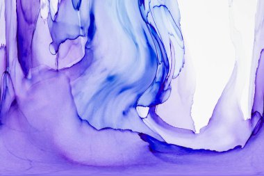 Alkol mürekkebi teknikli doğal akışkan resim. Yumuşak rüya renkleri şeffaf dalgalı çizgiler oluşturur.