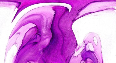 Alkol mürekkebi teknikli doğal akışkan resim. Yumuşak rüya renkleri şeffaf dalgalı çizgiler oluşturur.