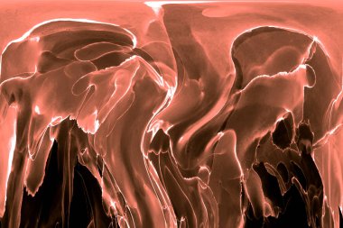 Alkol mürekkebi teknikli doğal akışkan resim. Yumuşak rüya renkleri şeffaf dalgalı çizgiler oluşturur.