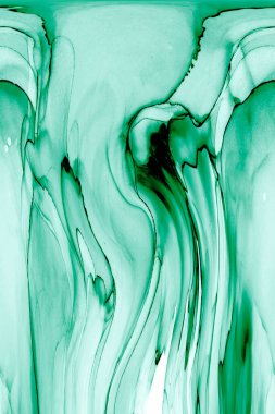 Alkol mürekkebinden yapılmış doğal akışkan sanat tablosu. Yumuşak, rüya gibi renkler. Aurora oluştur. Şeffaf dalgalı hatları ateşle.