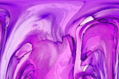 Alkol mürekkebi teknikli doğal akışkan resim. Yumuşak rüya renkleri şeffaf dalgalı çizgiler oluşturur.