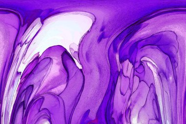 Alkol mürekkebi teknikli doğal akışkan resim. Yumuşak rüya renkleri şeffaf dalgalı çizgiler oluşturur.