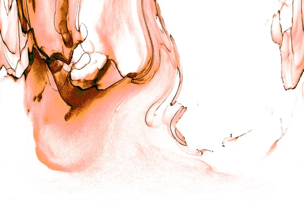 Alkol mürekkebi teknikli doğal akışkan resim. Yumuşak rüya renkleri şeffaf dalgalı çizgiler oluşturur.