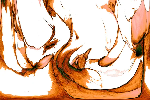 Alkol mürekkebi teknikli doğal akışkan resim. Yumuşak rüya renkleri şeffaf dalgalı çizgiler oluşturur.