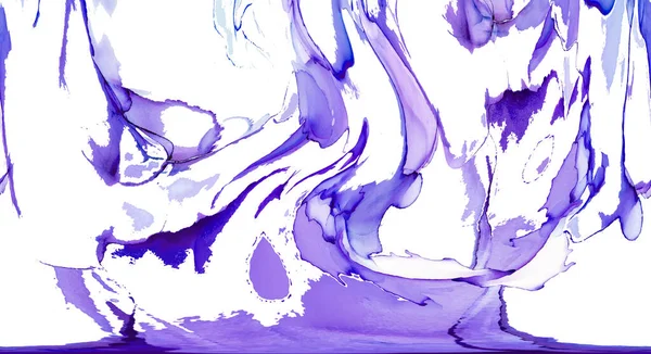 Alkol mürekkebi teknikli doğal akışkan resim. Yumuşak rüya renkleri şeffaf dalgalı çizgiler oluşturur.