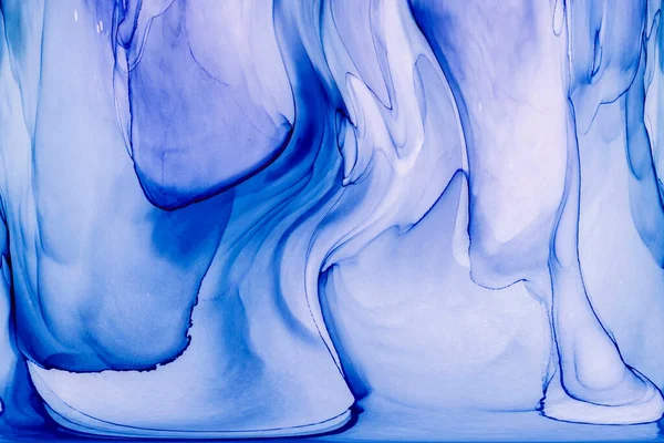 Alkol mürekkebi teknikli doğal akışkan resim. Yumuşak rüya renkleri şeffaf dalgalı çizgiler oluşturur.