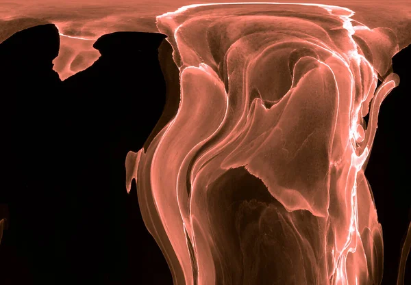 Alkol mürekkebi teknikli doğal akışkan resim. Yumuşak rüya renkleri şeffaf dalgalı çizgiler oluşturur.