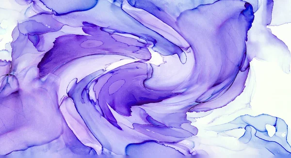 Alkol mürekkebi teknikli doğal akışkan resim. Yumuşak rüya renkleri şeffaf dalgalı çizgiler oluşturur.