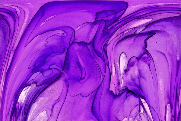 Alkol mürekkebi teknikli doğal akışkan resim. Yumuşak rüya renkleri şeffaf dalgalı çizgiler oluşturur.