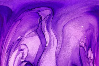 Alkol mürekkebi teknikli doğal akışkan resim. Yumuşak rüya renkleri şeffaf dalgalı çizgiler oluşturur.