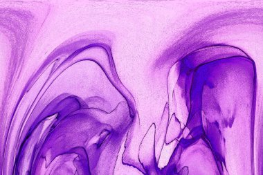 Alkol mürekkebi teknikli doğal akışkan resim. Yumuşak rüya renkleri şeffaf dalgalı çizgiler oluşturur.