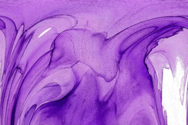 Alkol mürekkebi teknikli doğal akışkan resim. Yumuşak rüya renkleri şeffaf dalgalı çizgiler oluşturur.