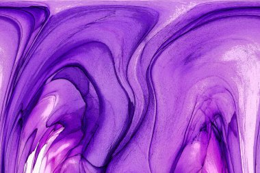 Alkol mürekkebi teknikli doğal akışkan resim. Yumuşak rüya renkleri şeffaf dalgalı çizgiler oluşturur.