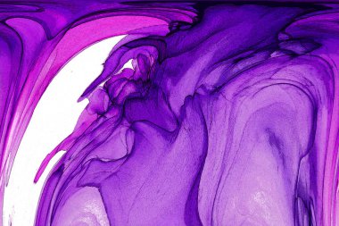 Alkol mürekkebi teknikli doğal akışkan resim. Yumuşak rüya renkleri şeffaf dalgalı çizgiler oluşturur.