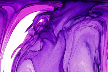 Alkol mürekkebi teknikli doğal akışkan resim. Yumuşak rüya renkleri şeffaf dalgalı çizgiler oluşturur.