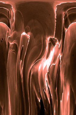 Alkol mürekkebi teknikli doğal akışkan resim. Yumuşak rüya renkleri şeffaf dalgalı çizgiler oluşturur.