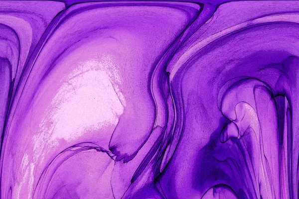 Alkol mürekkebi teknikli doğal akışkan resim. Yumuşak rüya renkleri şeffaf dalgalı çizgiler oluşturur.