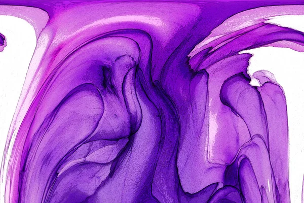 Alkol mürekkebi teknikli doğal akışkan resim. Yumuşak rüya renkleri şeffaf dalgalı çizgiler oluşturur.