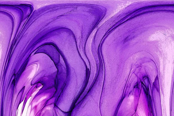 Alkol mürekkebi teknikli doğal akışkan resim. Yumuşak rüya renkleri şeffaf dalgalı çizgiler oluşturur.
