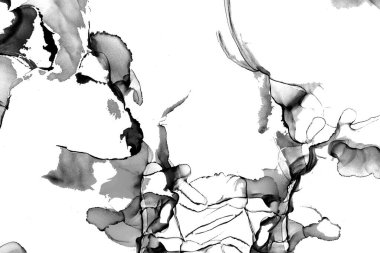 Yüksek kaliteli soyut Çin manzara resminin modern sanat arka planı alkol mürekkebiyle sunulmuştur..