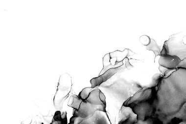 Yüksek kaliteli soyut Çin manzara resminin modern sanat arka planı alkol mürekkebiyle sunulmuştur..