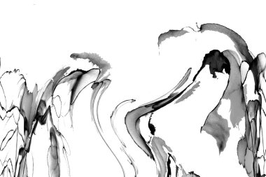 Yüksek kaliteli soyut Çin manzara resminin modern sanat arka planı alkol mürekkebiyle sunulmuştur..