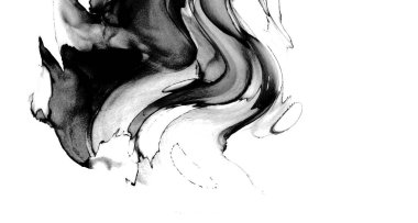 Yüksek kaliteli soyut Çin manzara resminin modern sanat arka planı alkol mürekkebiyle sunulmuştur..